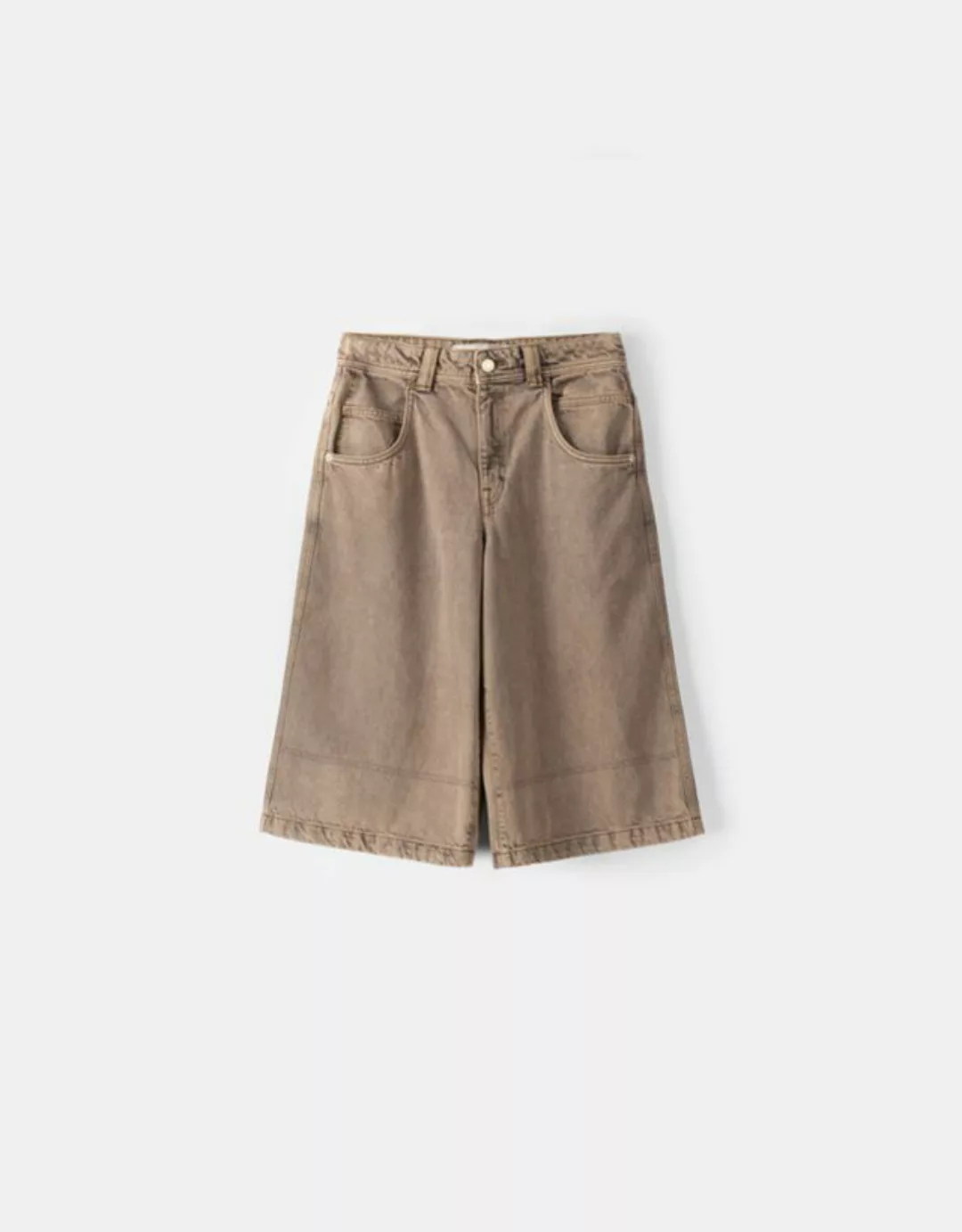 Bershka Baggy-Hosen-Bermudas Aus Serge Im Jort-Stil Bskteen 32 Sandfarbe günstig online kaufen