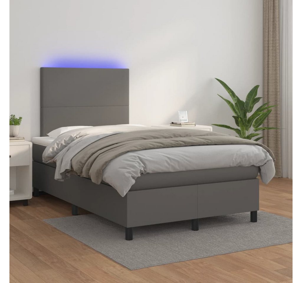 vidaXL Boxspringbett Boxspringbett mit Matratze & LED Kunstleder (120 x 200 günstig online kaufen