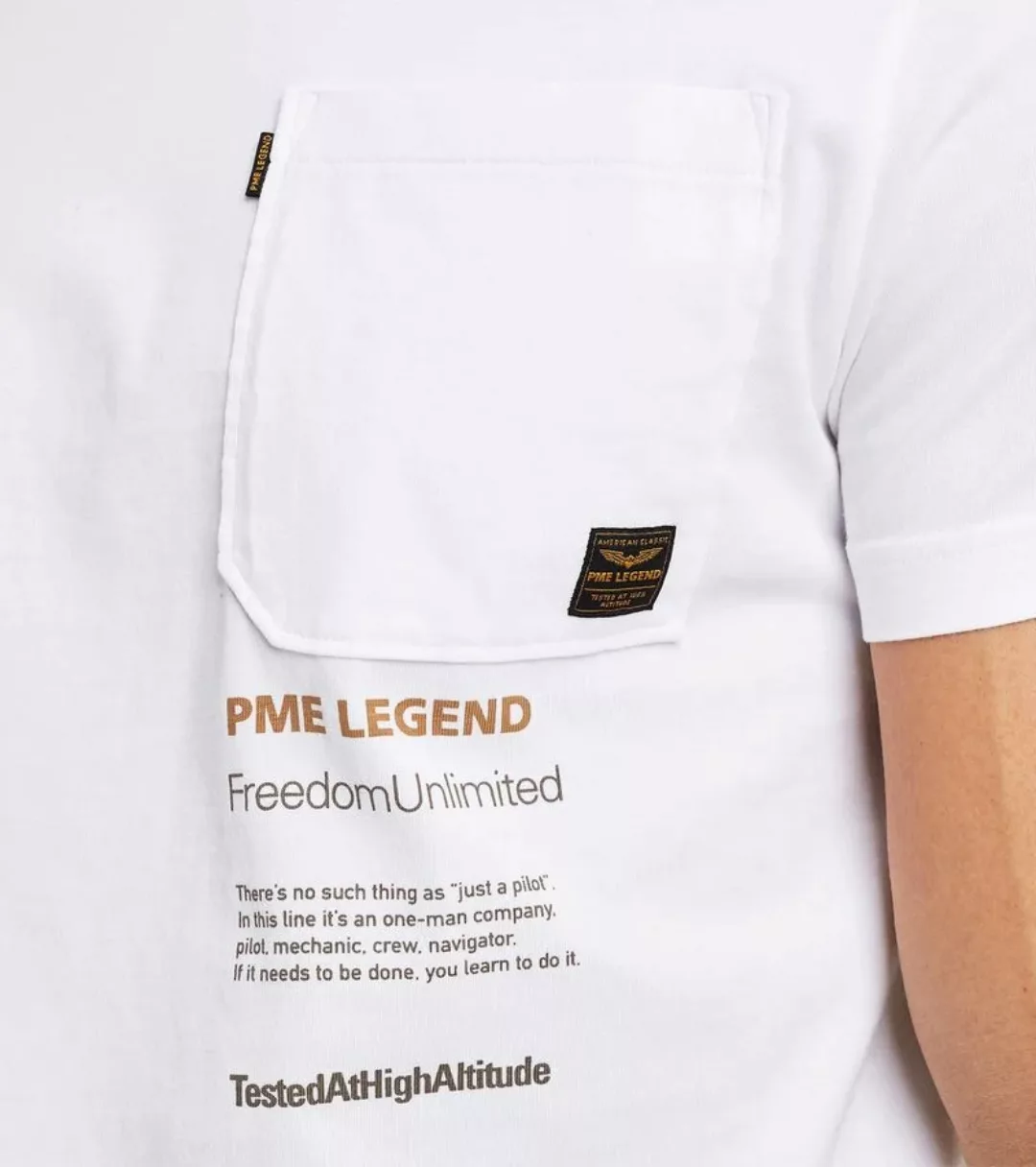 PME Legend Jersey T-Shirt Brusttasche Weiß  - Größe XL günstig online kaufen