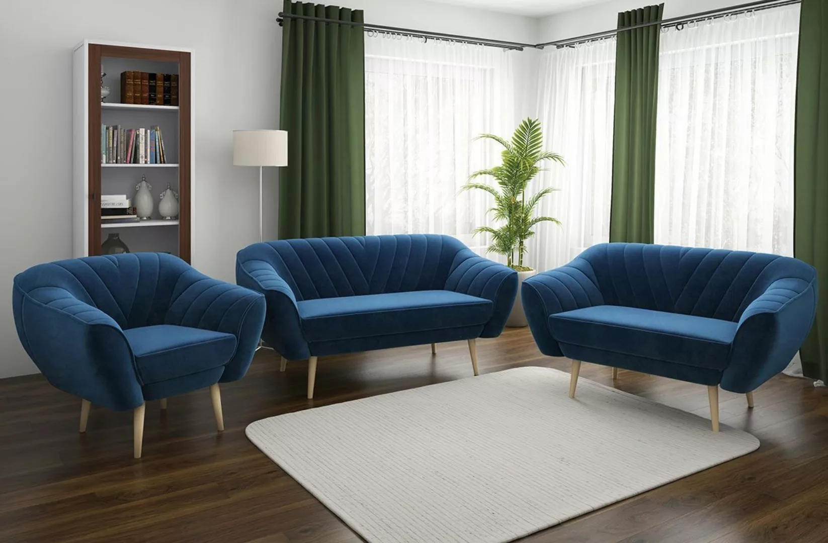 MKS MÖBEL Sofa VIKI 3 2 1, Skandinavische Deko, Moderne Sofa Set 3+2+1, Sec günstig online kaufen