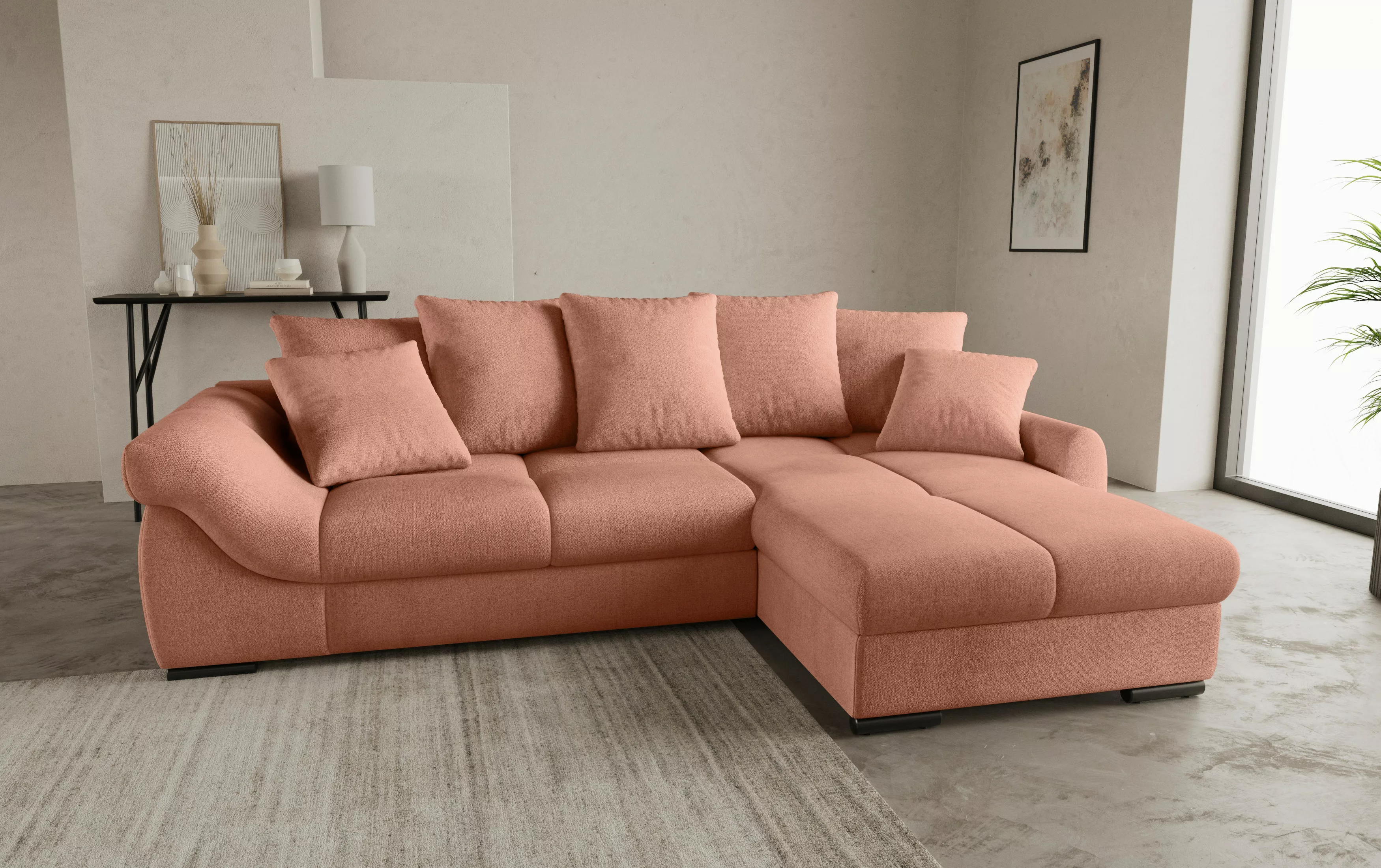 Mr. Couch Ecksofa "Livorno L-Form", inkl. Hochschläfer-Bettauszug, XL-Bettk günstig online kaufen