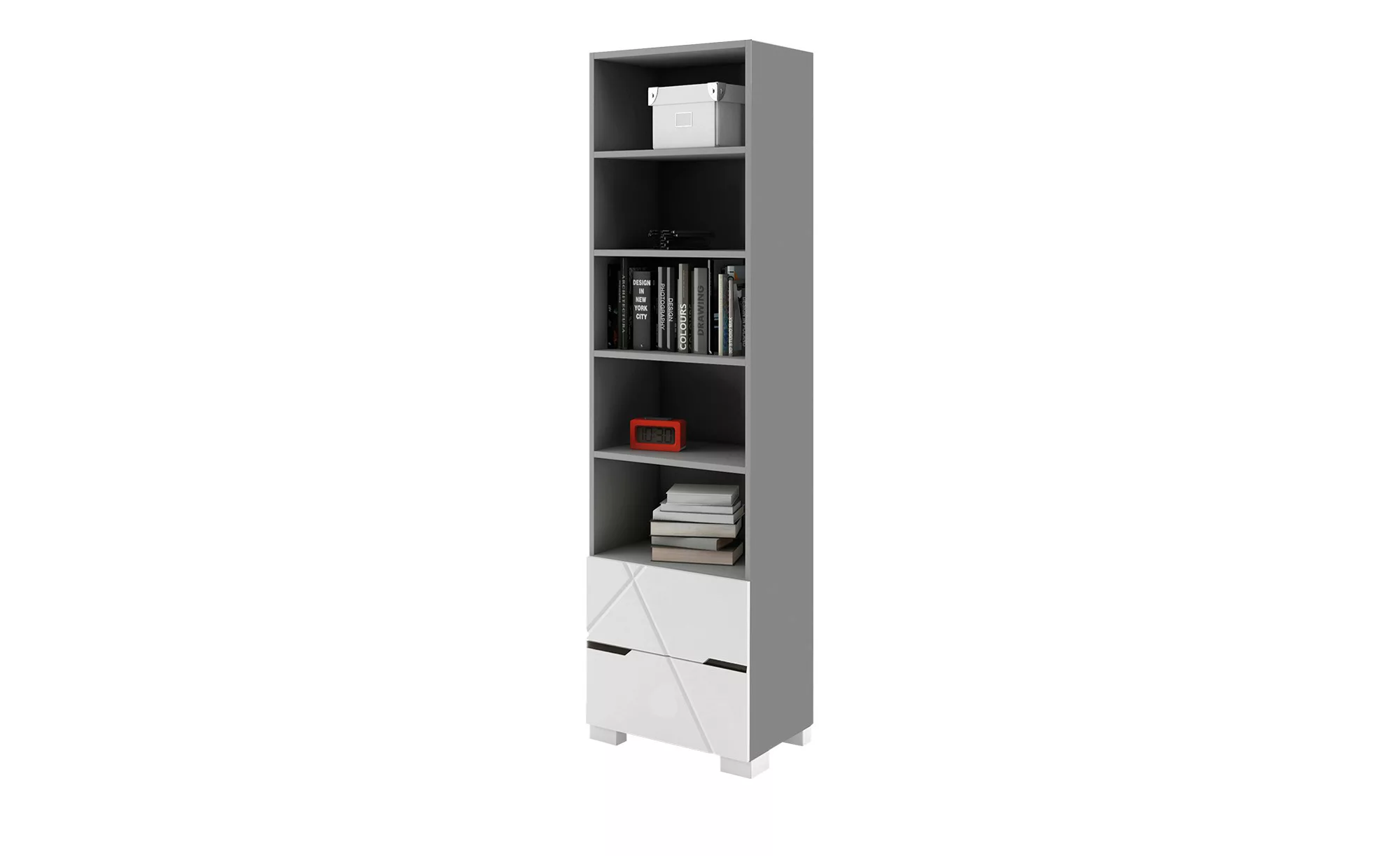 Regal  X Grey ¦ grau ¦ Maße (cm): B: 55 H: 200 T: 36,6 Regale > Bücherregal günstig online kaufen