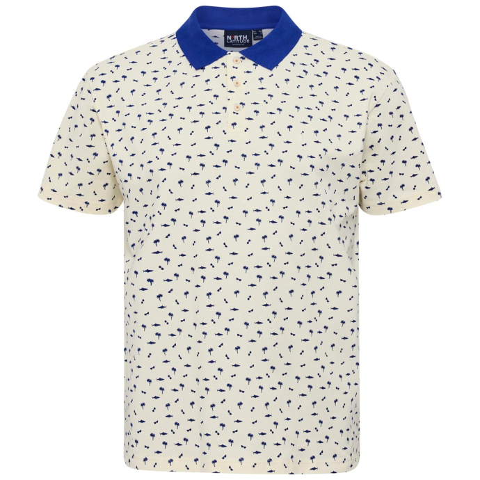 north 56 4 Poloshirt Printed Pique Poloshirt in großen Größen von North, tü günstig online kaufen