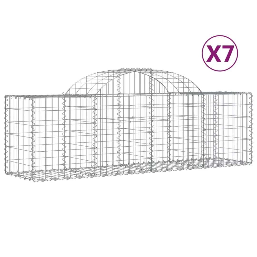 Vidaxl Gabionen Mit Hochbogen 7 Stk. 200x50x60/80 Cm Verzinktes Eisen günstig online kaufen