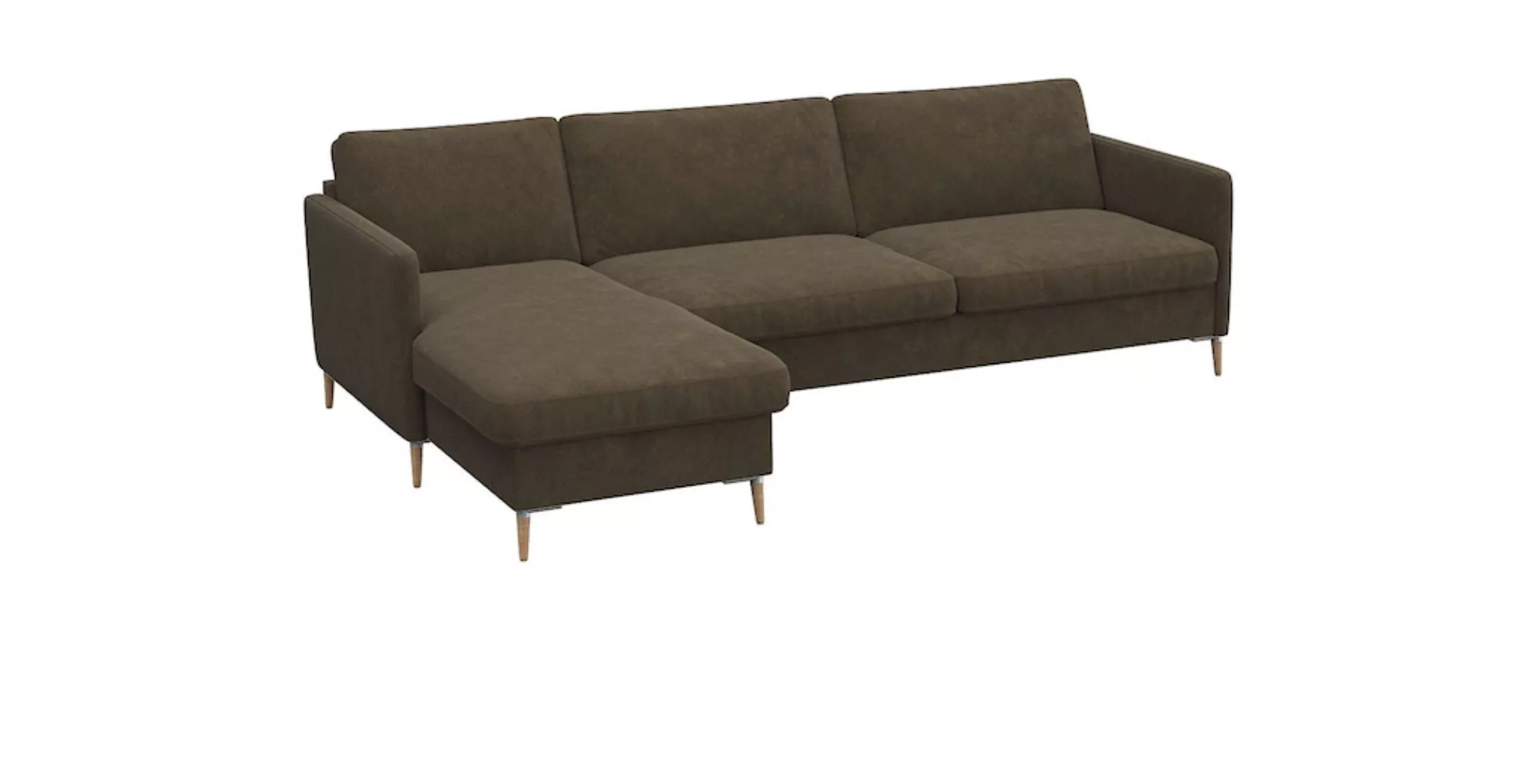 FLEXLUX Ecksofa »Fiore, L-Form«, schmale Armlehnen, Kaltschaum, Füße Alu+ E günstig online kaufen