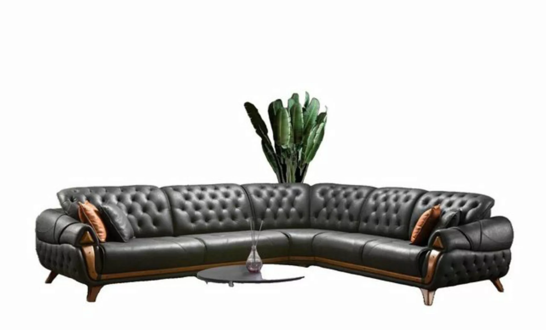 JVmoebel Ecksofa Wohnzimmer Leder Schwarz Sofa Sofas L-Form Sitzer, Made in günstig online kaufen