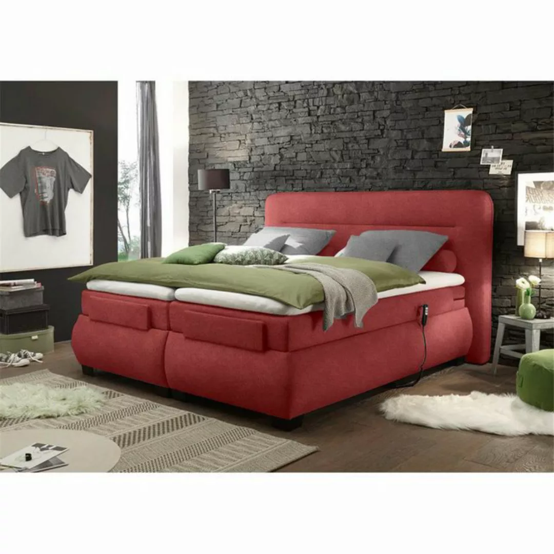 Boxspringbett 180x200 cm elektrisch verstellbar EDIRNE-09 in Uran 15 berry günstig online kaufen