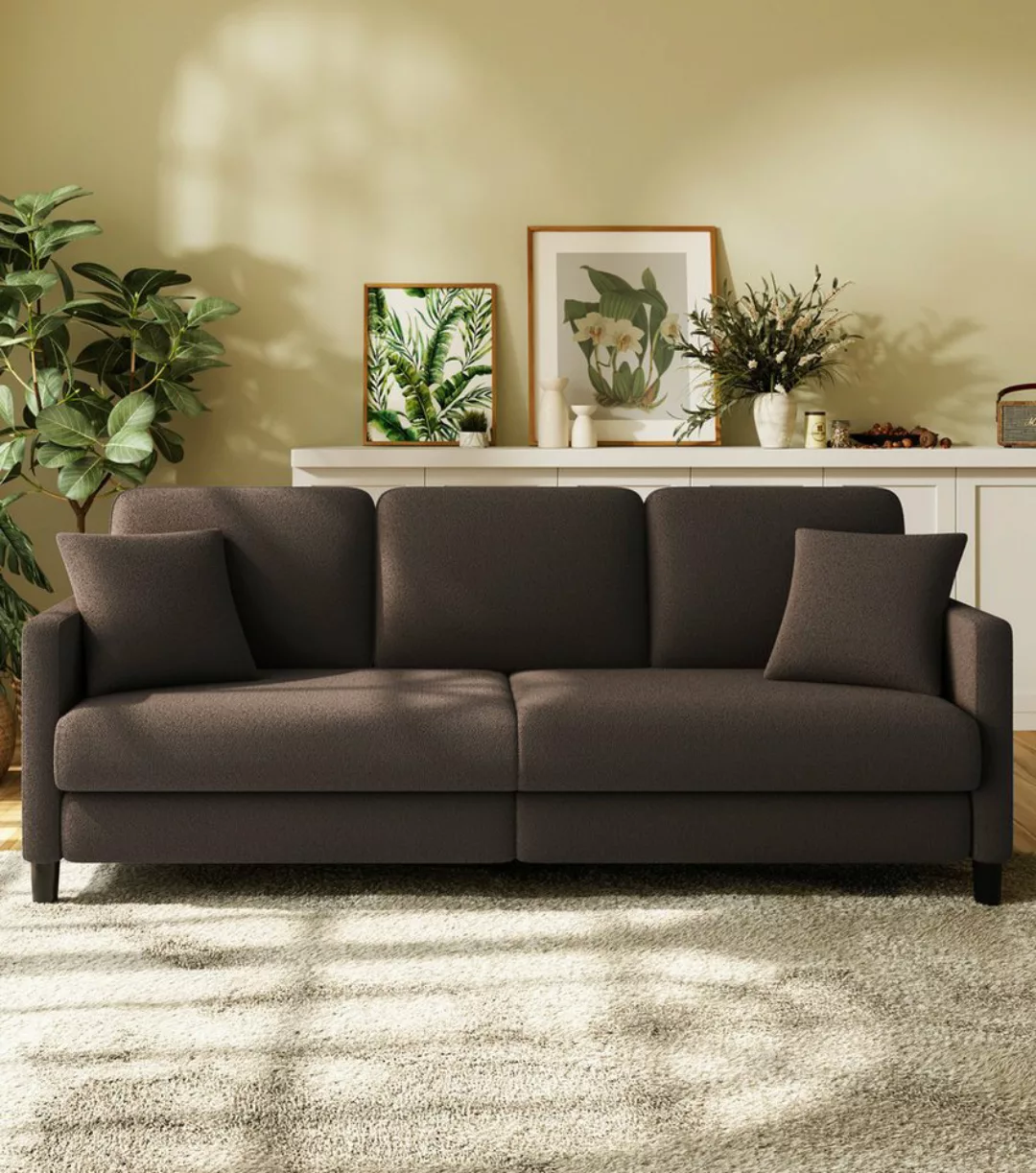 Vesgantti Sofa 3 Sitzer Sofa Gästesofa Modern Couch 3er Sitzsofa mit 2 Wurf günstig online kaufen
