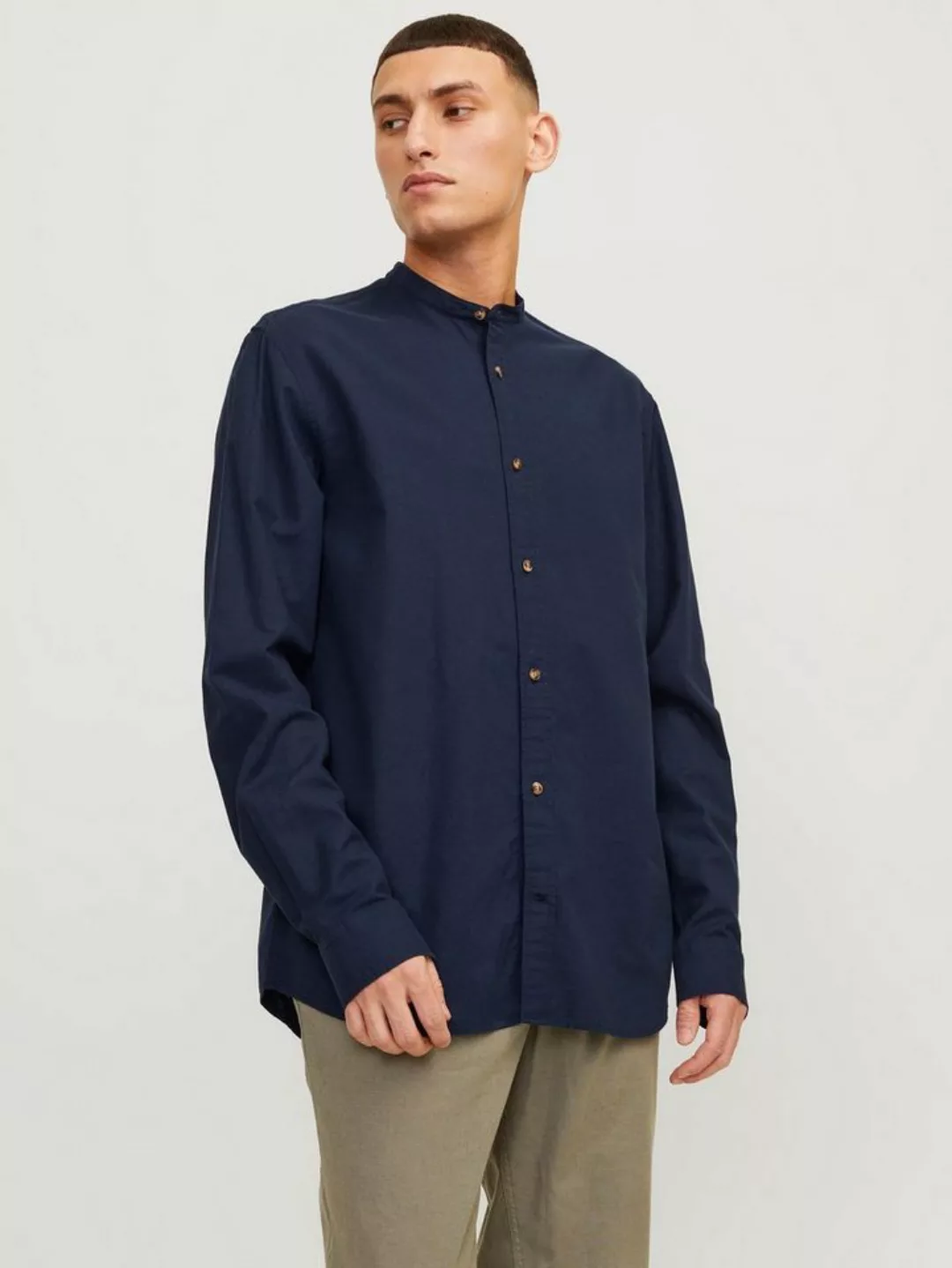 Jack & Jones Langarmhemd JJESUMMER BAND LINEN BLEND SHIRT LS SN günstig online kaufen