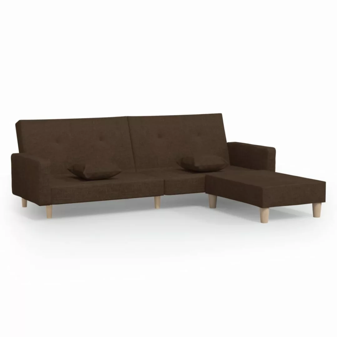 Vidaxl Schlafsofa 2-sitzer Mit Fußhocker Braun Stoff günstig online kaufen