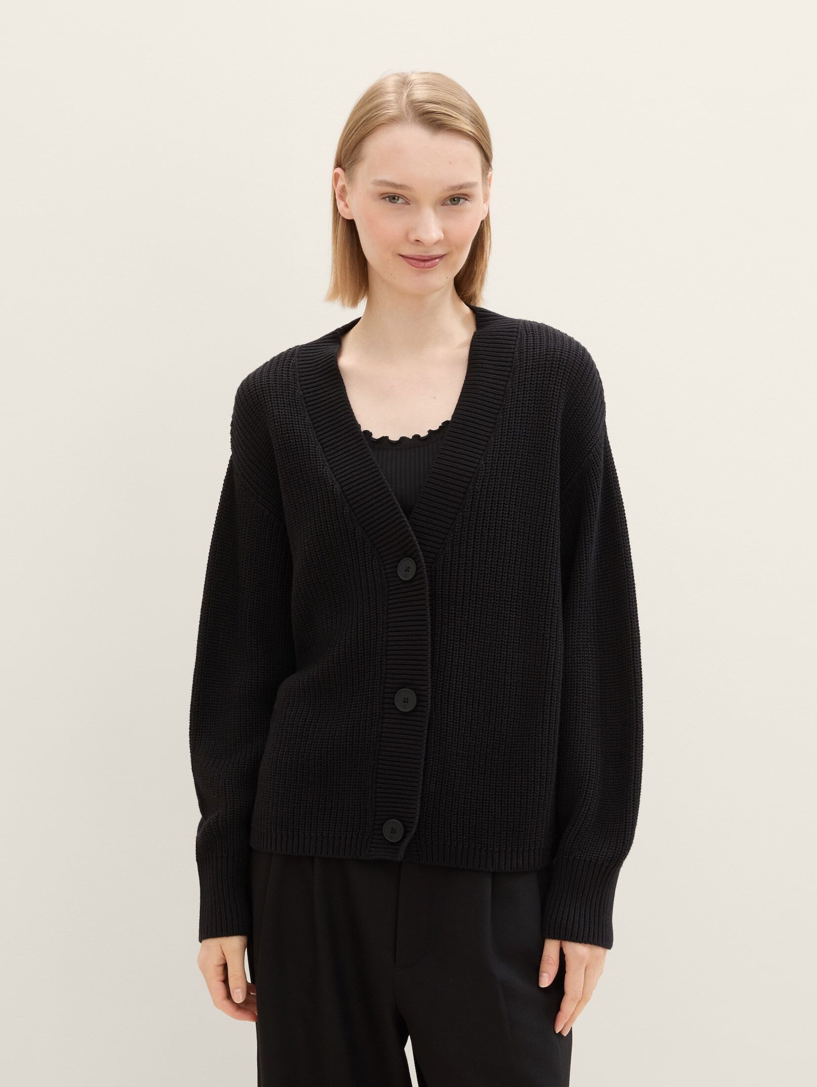 TOM TAILOR Denim Cardigan mit Strickstruktur günstig online kaufen