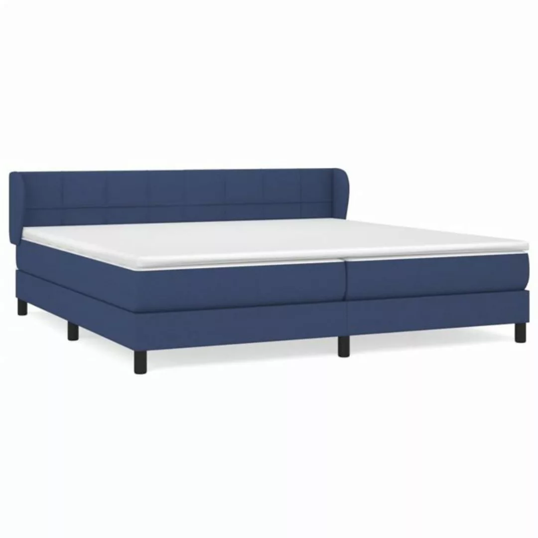 vidaXL Bettgestell Boxspringbett mit Matratze Blau 200x200 cm Stoff Bett Be günstig online kaufen