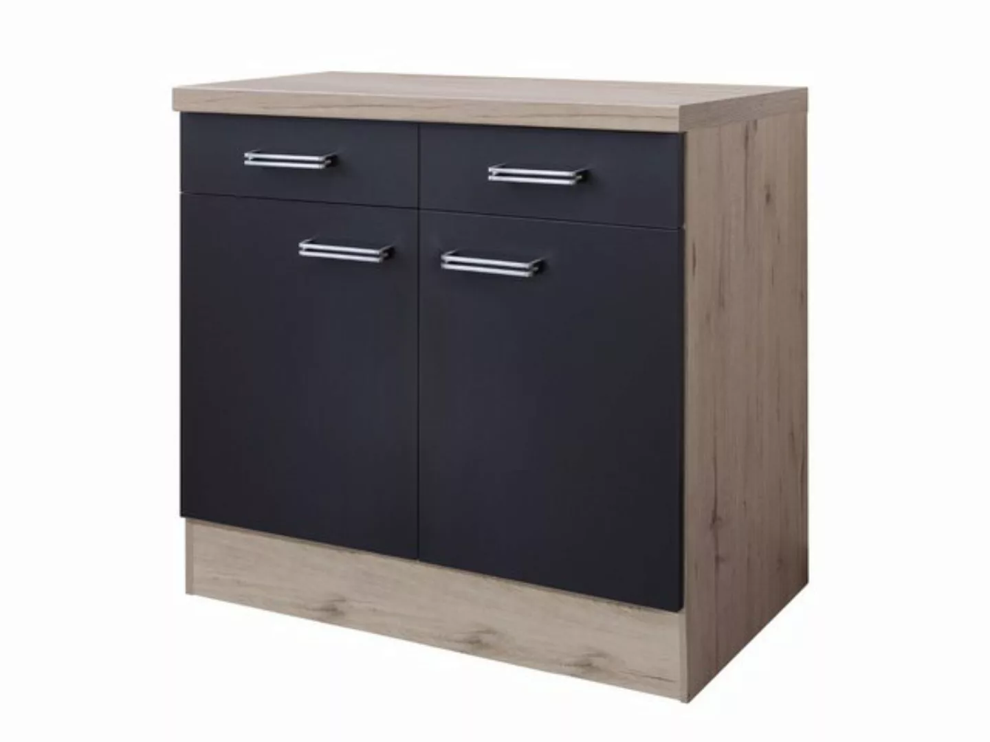 Flex-Well Unterschrank Küchenunterschrank - 80 cm breit - Anthrazit San Rem günstig online kaufen