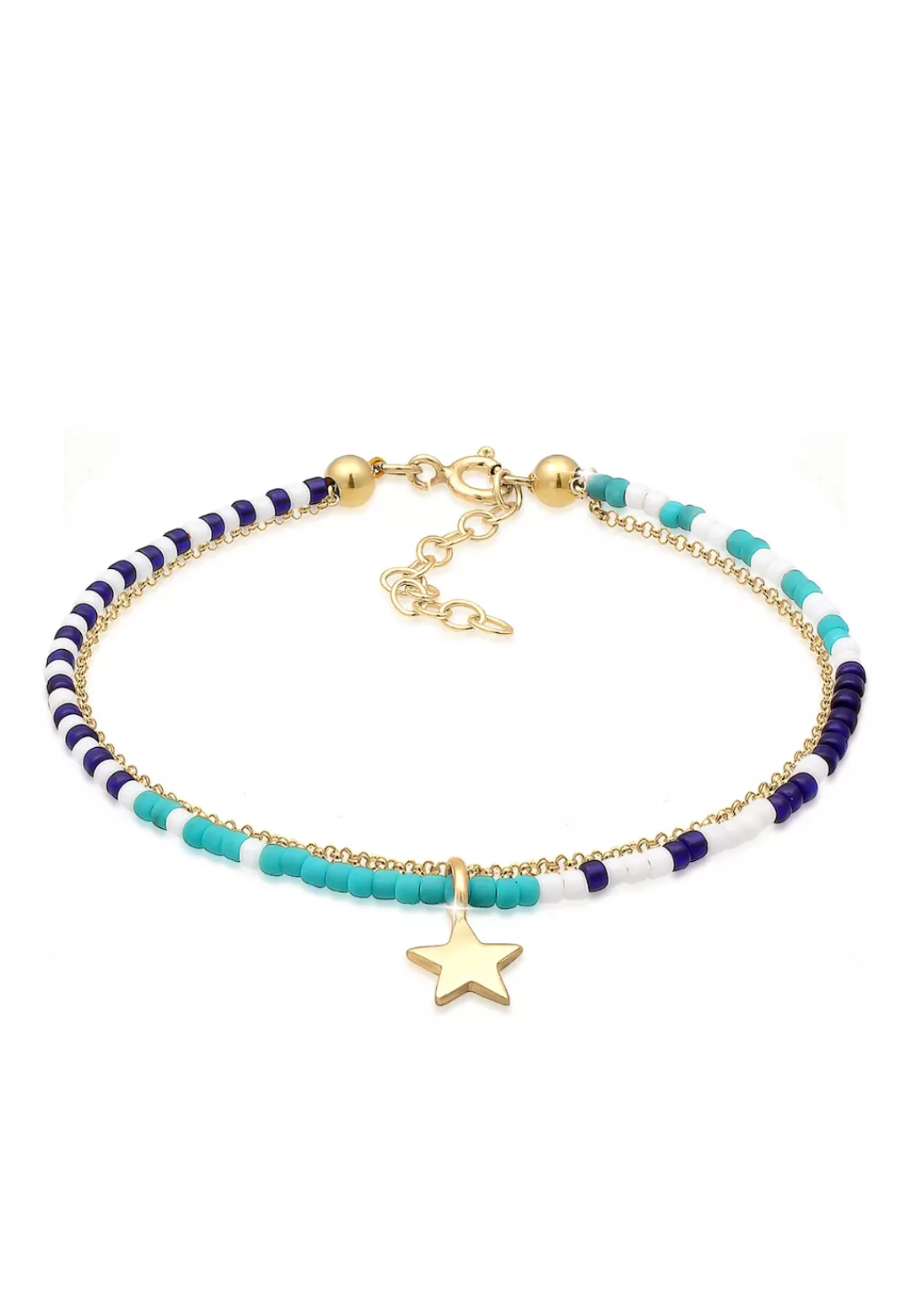 Elli Armband "Layer Stern Astro Beads Erbskette Bunt 925 Silber" günstig online kaufen