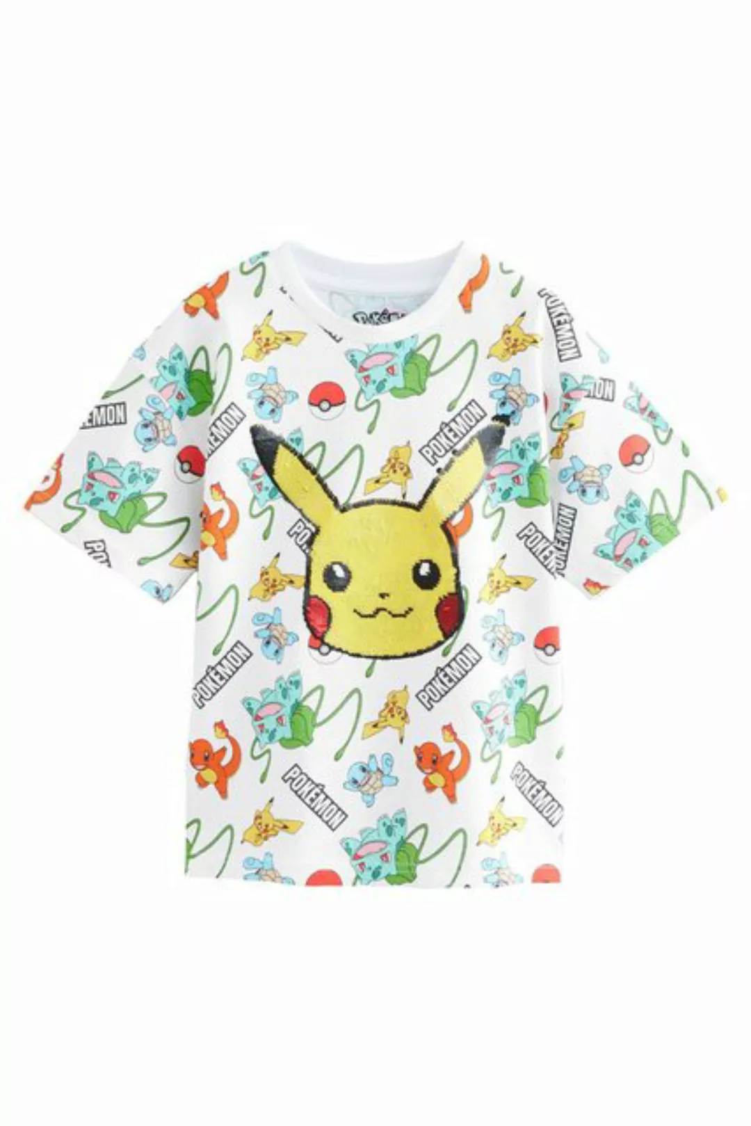 Next Paillettenshirt Kurzarm-T-Shirt mit Pailletten, Pokémon (1-tlg) günstig online kaufen