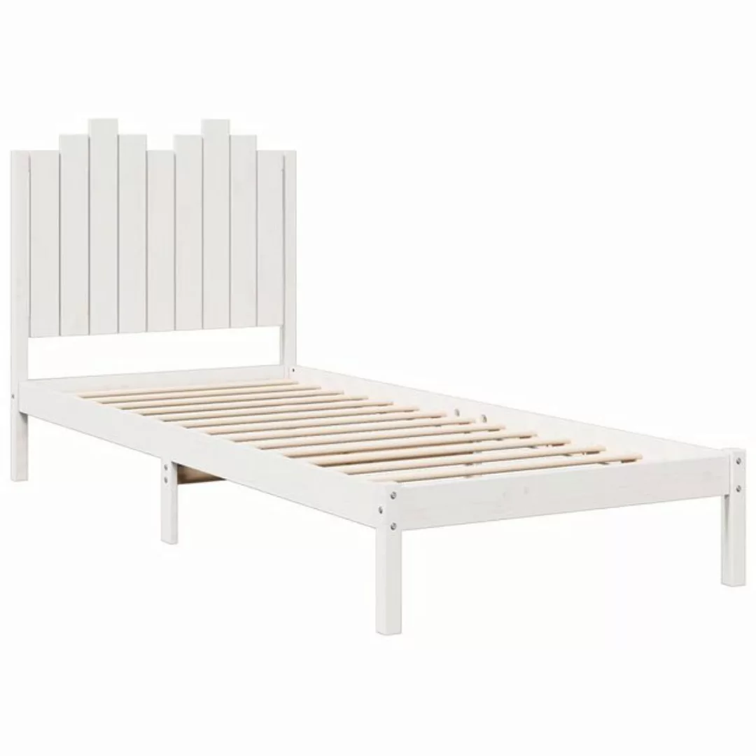 vidaXL Bett Massivholzbett Extra Lang ohne Matratze Weiß 100x210 cm günstig online kaufen