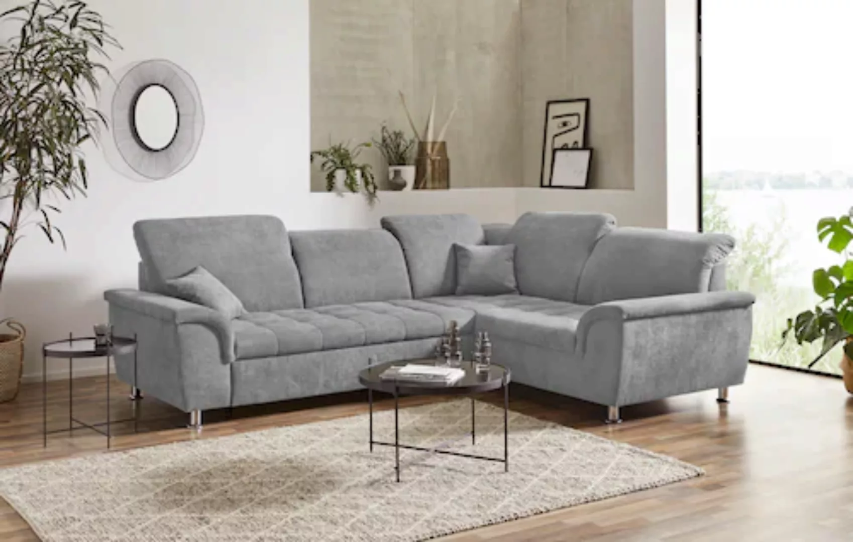 DOMO collection Ecksofa "Franzi L-Form", wahlweise mit Kopfteilverstellung günstig online kaufen