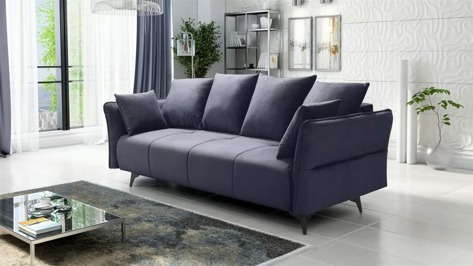 Fun Möbel 3-Sitzer Sofa Designersofa SADIE 3-Sitzer mit Schlaffunktion in S günstig online kaufen