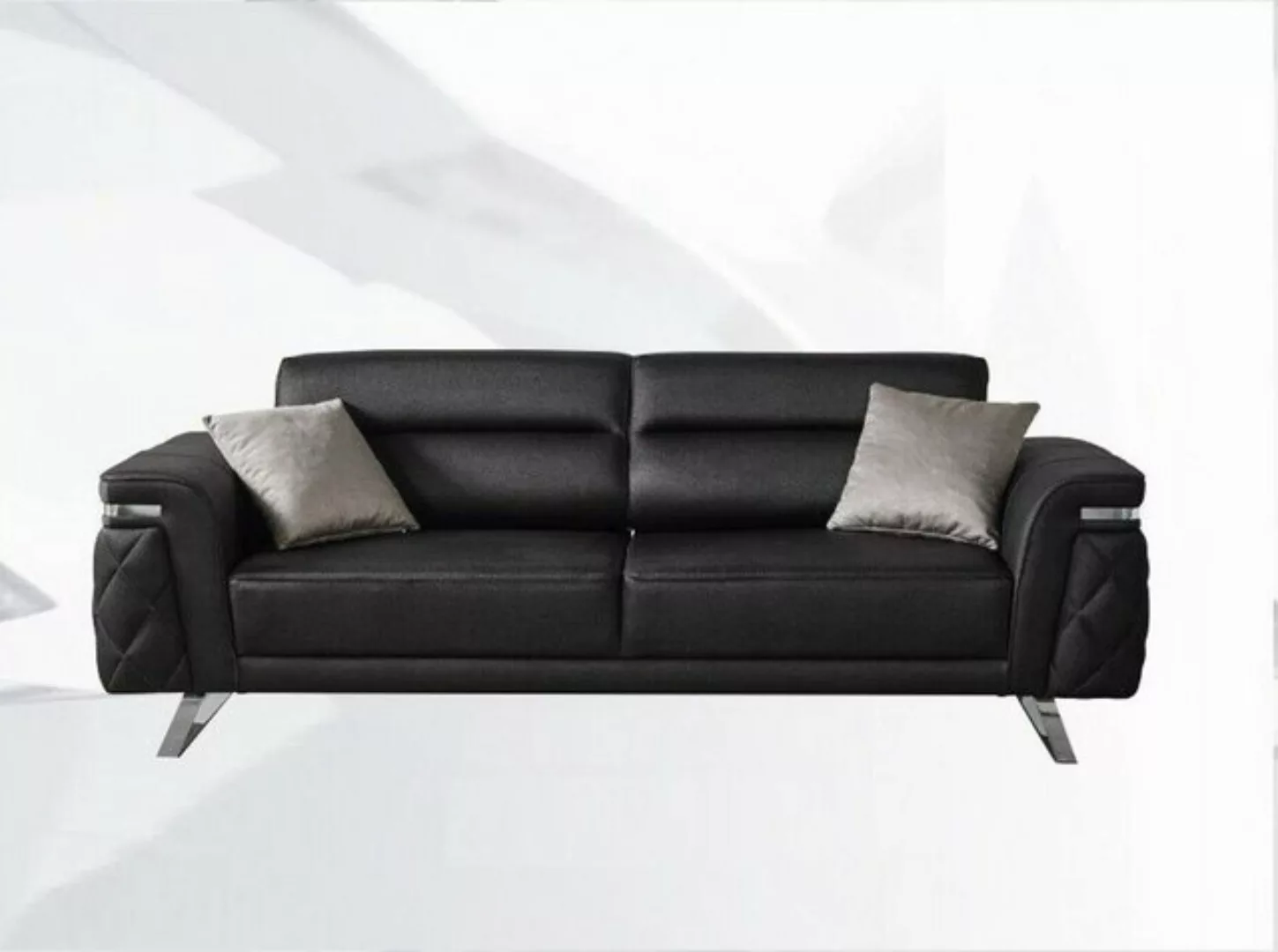JVmoebel Sofa Moderne Dreisitzer Stoffsofa Sofa 3 Sitzer Polstersofa Schwar günstig online kaufen