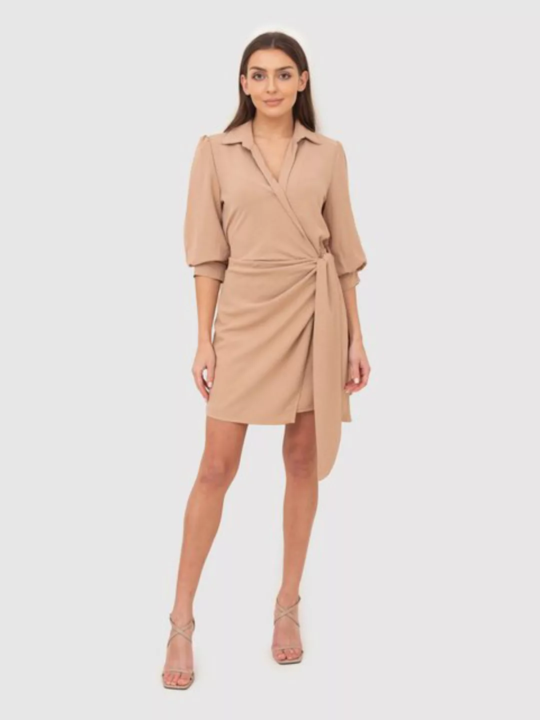 AX Paris Minikleid Hemdblusenkleid in Beige günstig online kaufen