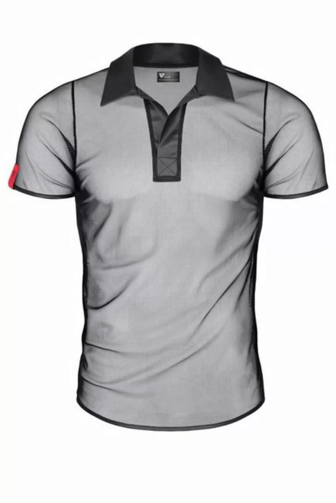 Regnes Fetish Planet Poloshirt Wetlook-Shirt Rmano Poloshirt Slim-Fit Herre günstig online kaufen