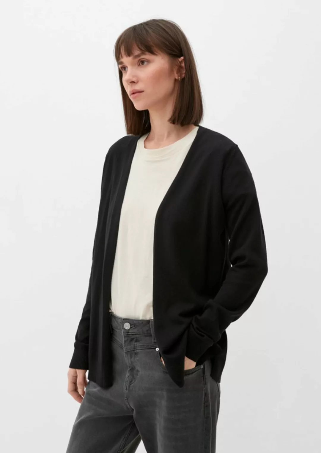 s.Oliver Strickjacke Strickjacke aus Viskosemix günstig online kaufen