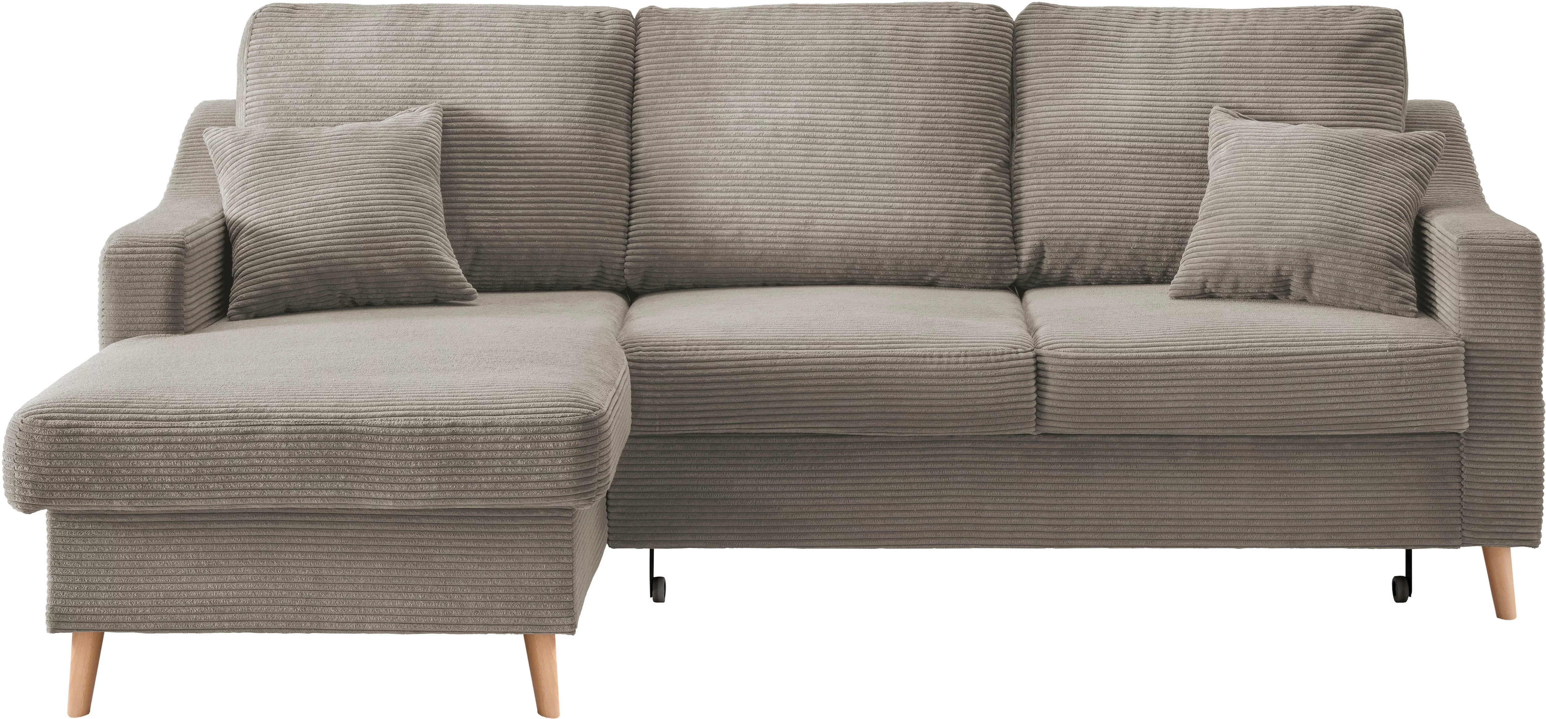 INOSIGN Ecksofa "Valentina L-Form", 2 Zierkissen, mit Seitentasche, auszieh günstig online kaufen