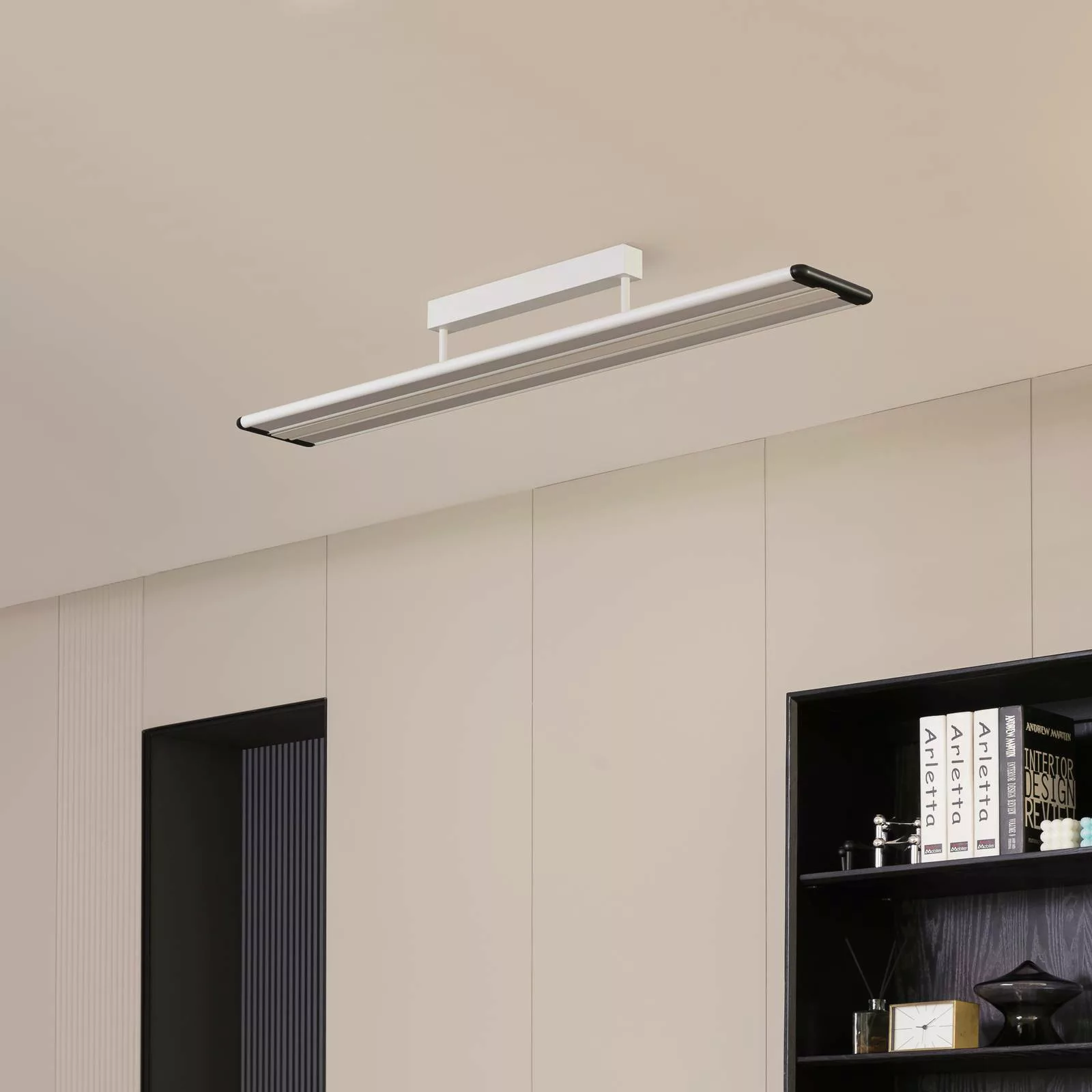 Prios Yuela LED-Deckenlampe, DALI, 120 cm, silber günstig online kaufen
