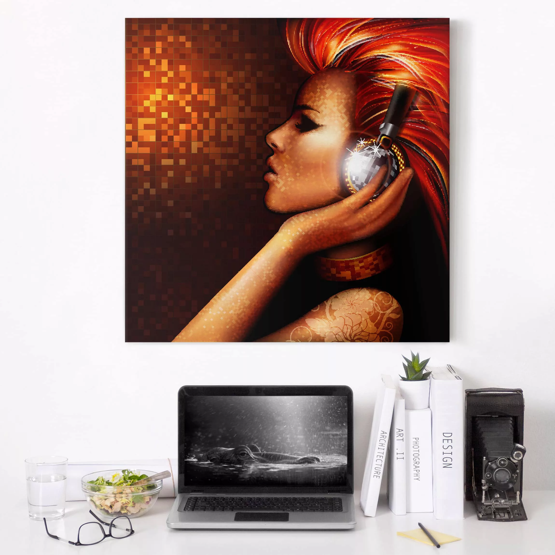 Leinwandbild Portrait - Quadrat DJane Blingbling günstig online kaufen