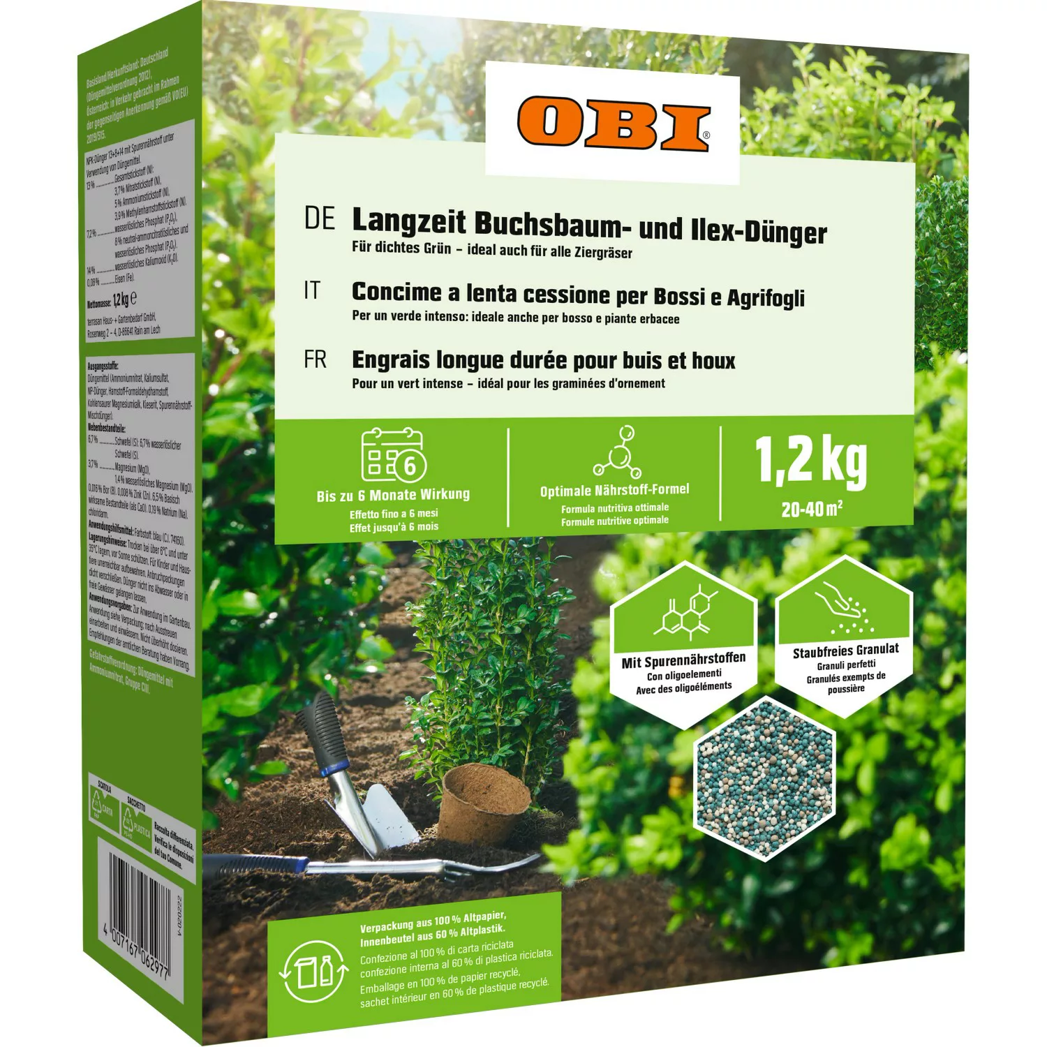 GROW by OBI Langzeit Buchsbaum- und Ilex-Dünger, 1,2 kg günstig online kaufen