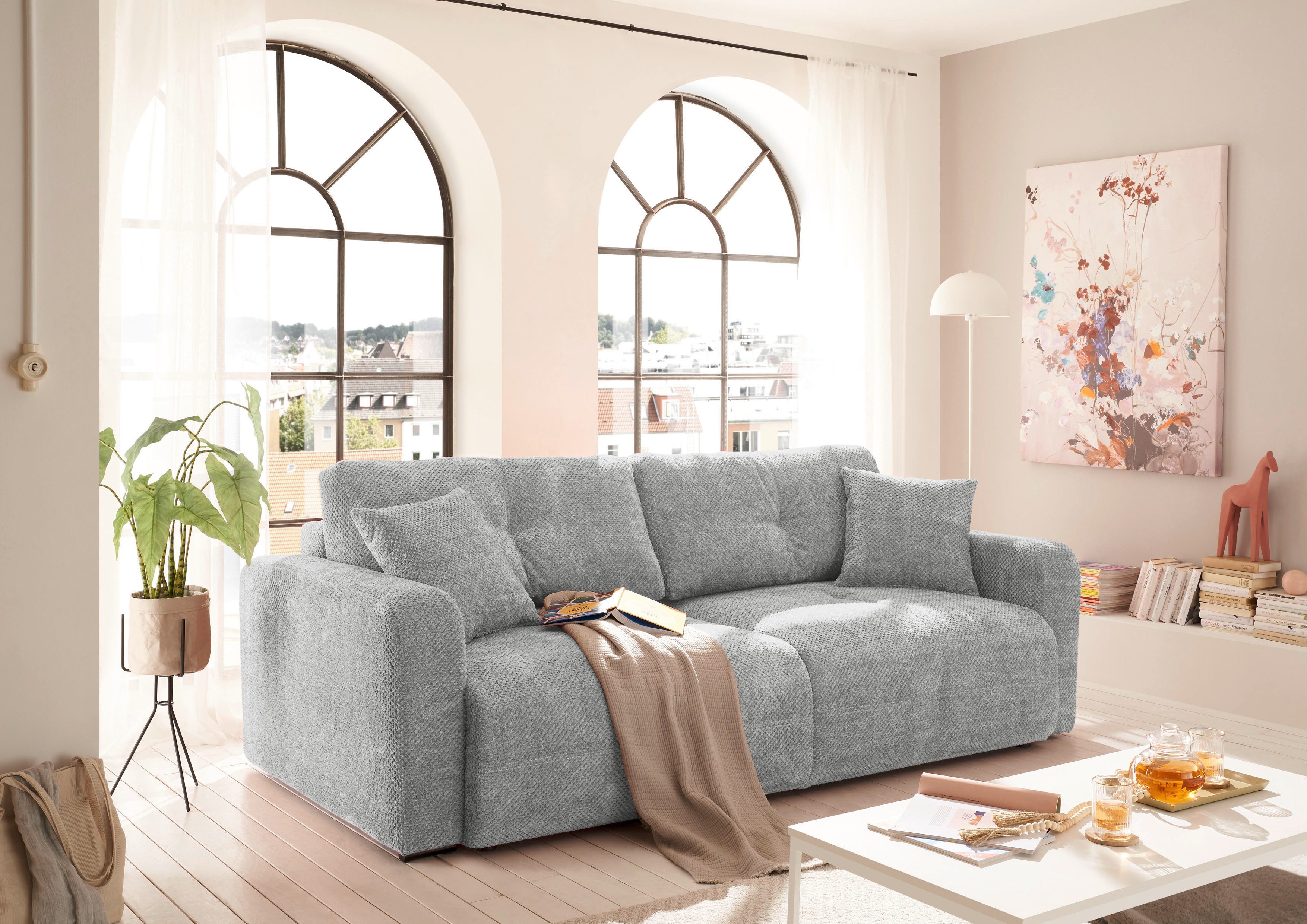 ED EXCITING DESIGN Schlafsofa "Bullet", mit Bettkasten & 2 Zierkissen günstig online kaufen