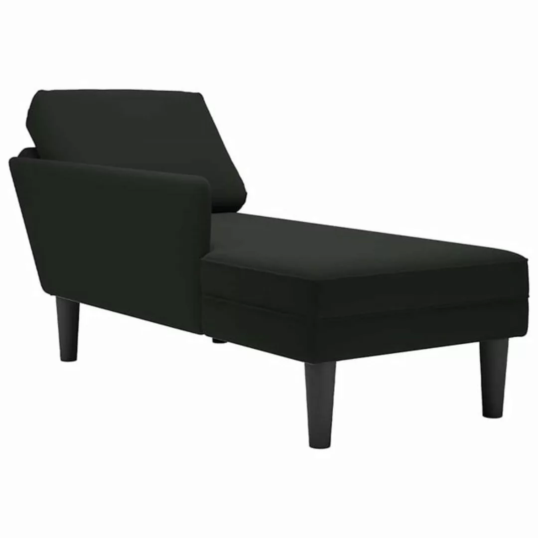 vidaXL Chaiselongue Chaiselongue mit Kissen und Rechter Armlehne Schwarz Sa günstig online kaufen