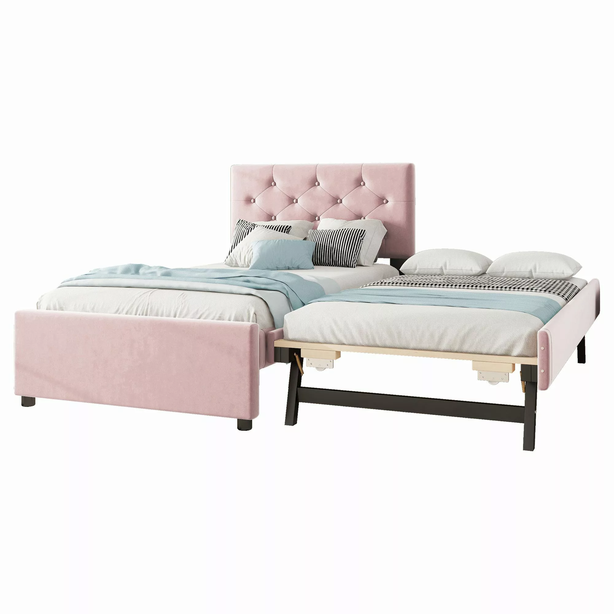 SOFTWEARY Polsterbett mit Gästebett und Lattenrost günstig online kaufen