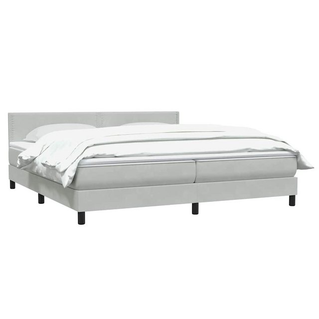 vidaXL Bett Boxspringbett mit Matratze Hellgrau 180x220 cm Samt günstig online kaufen