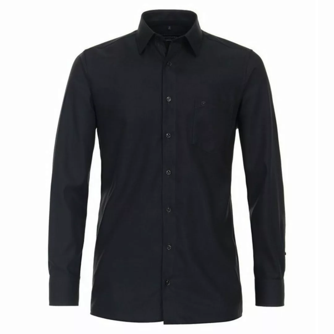 CASAMODA Businesshemd Große Größen Langarmhemd bügelfrei Struktur schwarz C günstig online kaufen