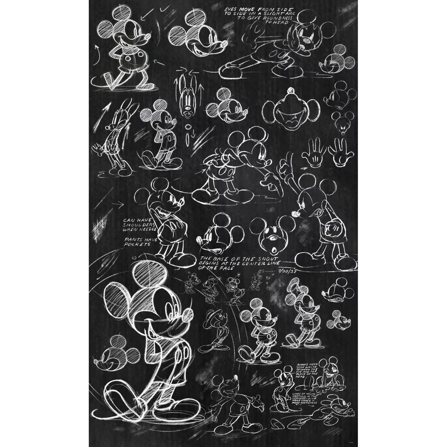 Komar Vliestapete »Mickey Chalkboard«, 120x200 cm (Breite x Höhe), Vliestap günstig online kaufen