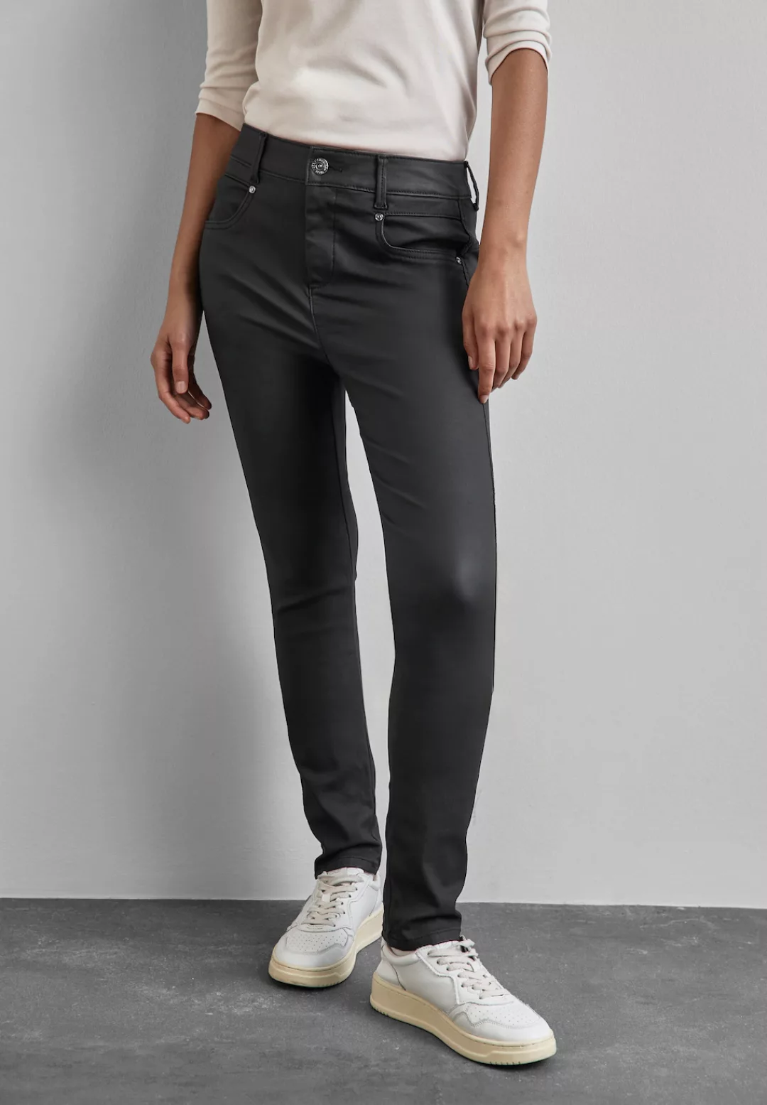 STREET ONE Lederimitathose, High Waist günstig online kaufen