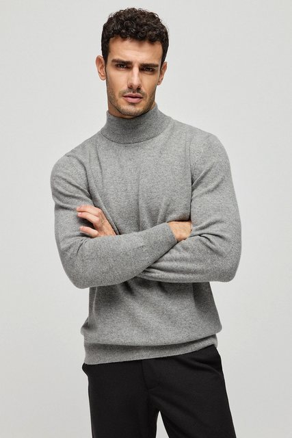 Silk and Cashmere Sweater Herren-Rollkragenpullover aus 100 % Kaschmir, wei günstig online kaufen