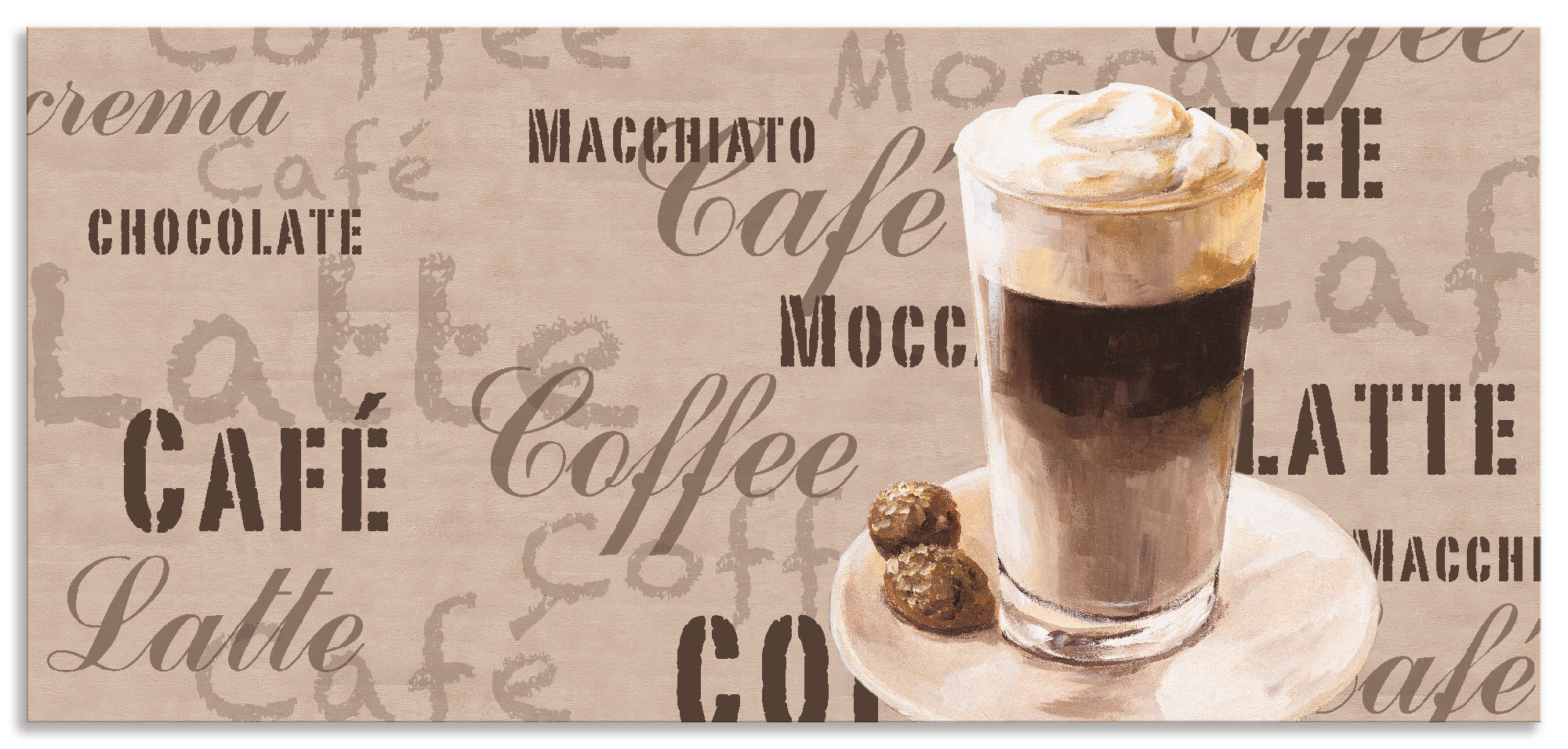 Artland Küchenrückwand "Kaffee - Latte Macchiato", (1 tlg.), Alu Spritzschu günstig online kaufen