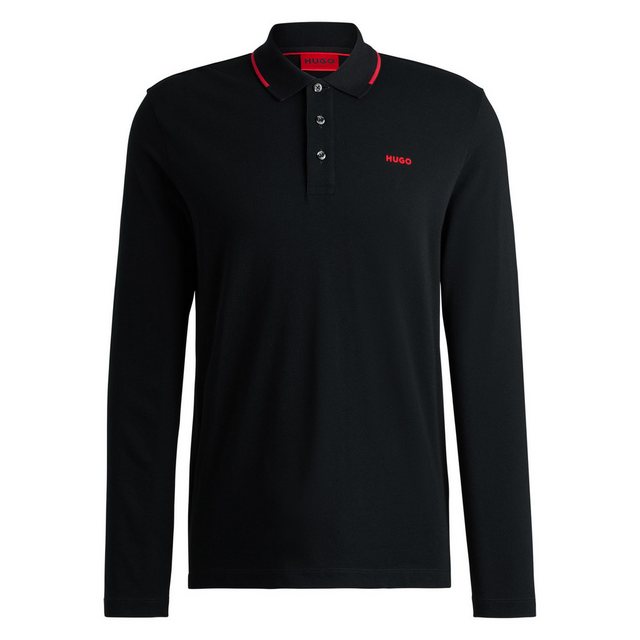 HUGO Poloshirt Herren Poloshirt, langarm - Derriko, Pique günstig online kaufen