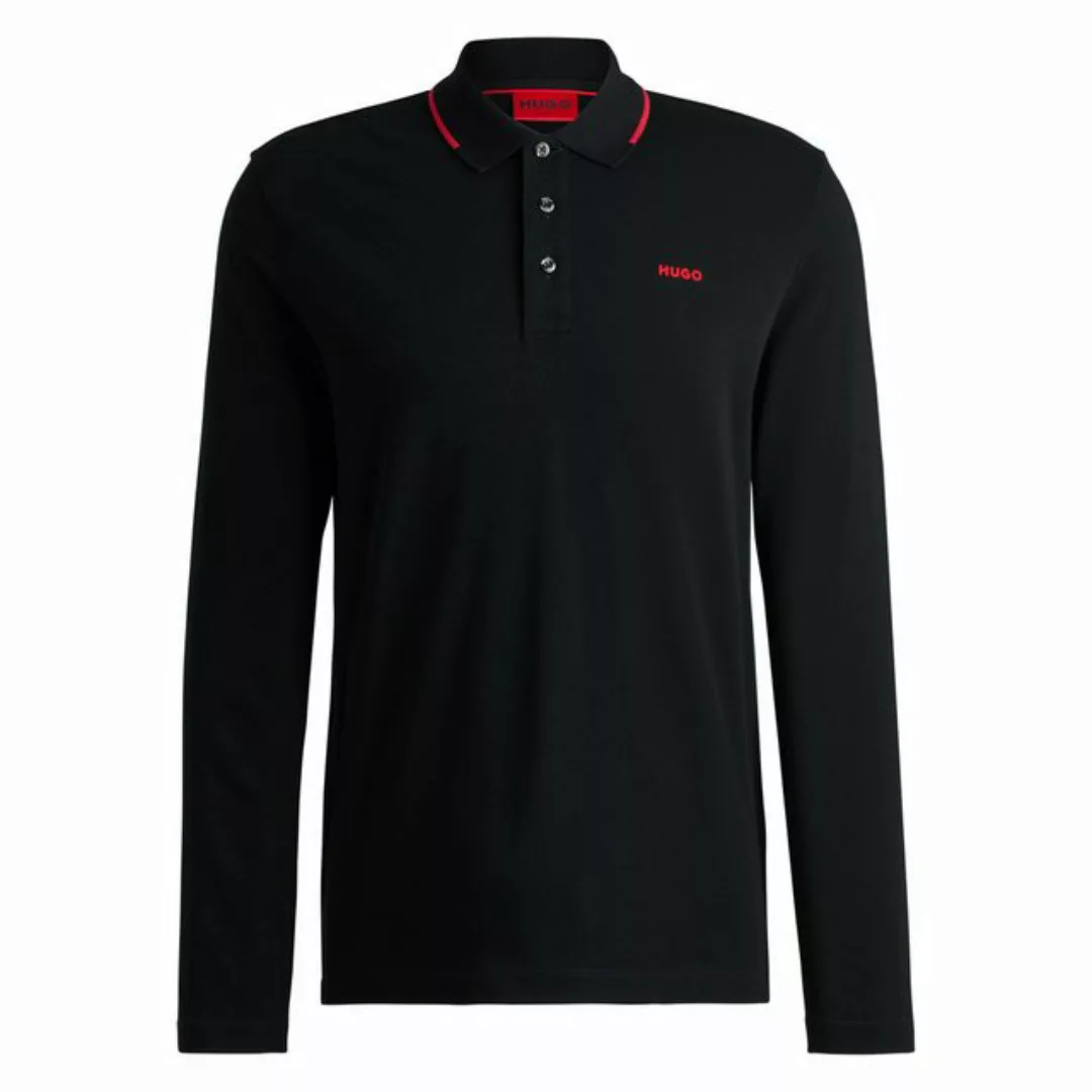 HUGO Poloshirt Herren Poloshirt, langarm - Derriko, Pique günstig online kaufen