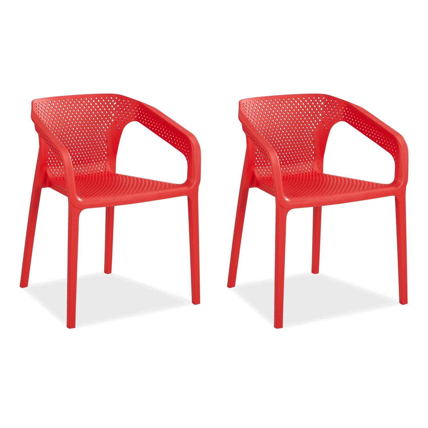 Homestyle4u Gartenstuhl 2er Set in Rot 2685 günstig online kaufen
