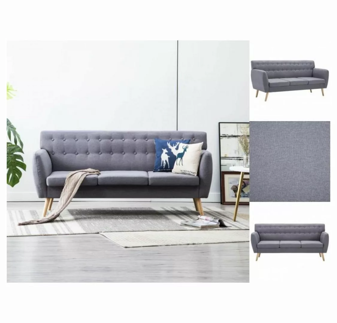 vidaXL Sofa 3-Sitzer-Sofa Stoffbezug 172x70x82 cm Hellgrau Couch günstig online kaufen