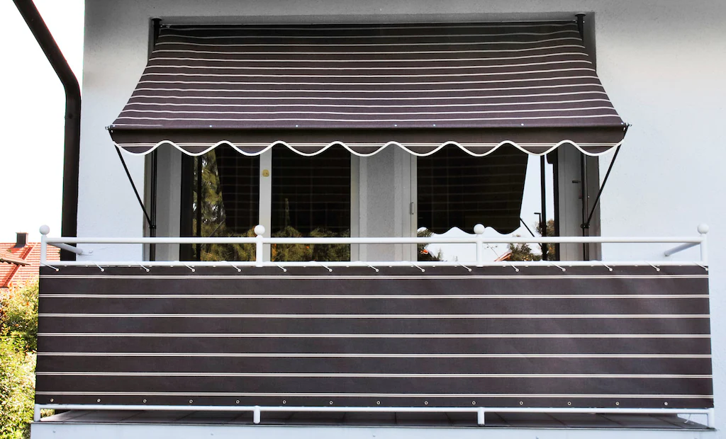 Angerer Freizeitmöbel Klemmmarkise, braun-weiß, Ausfall: 150 cm, versch. Br günstig online kaufen