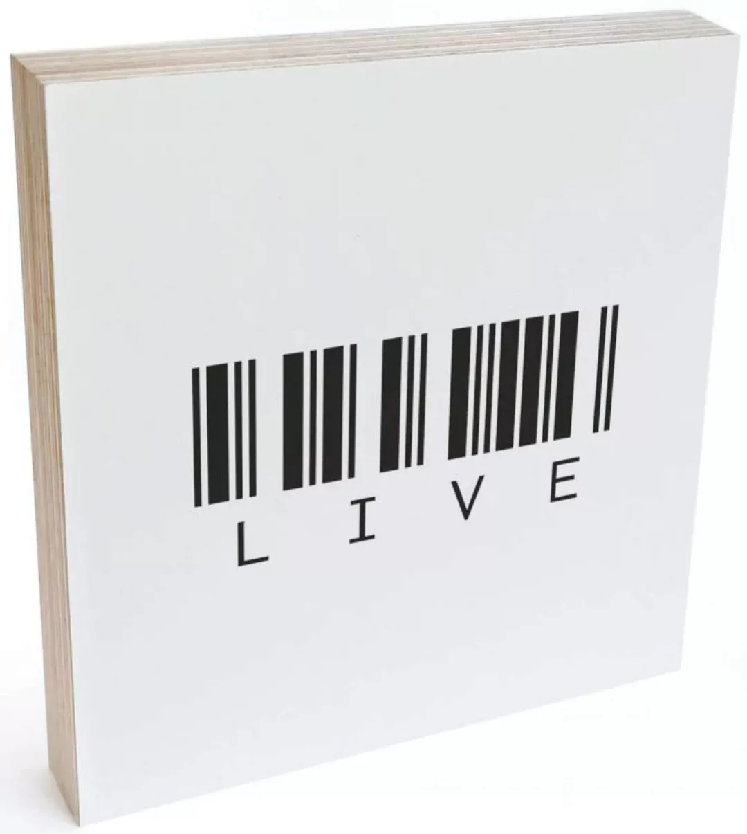 Wall-Art Holzbild »Tischdeko Barcode Live Holzbild«, (1 St.) günstig online kaufen