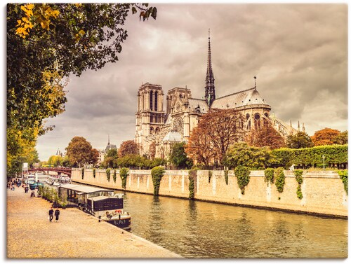 Artland Leinwandbild »Paris Notre-Dame I«, Frankreich, (1 St.), auf Keilrah günstig online kaufen