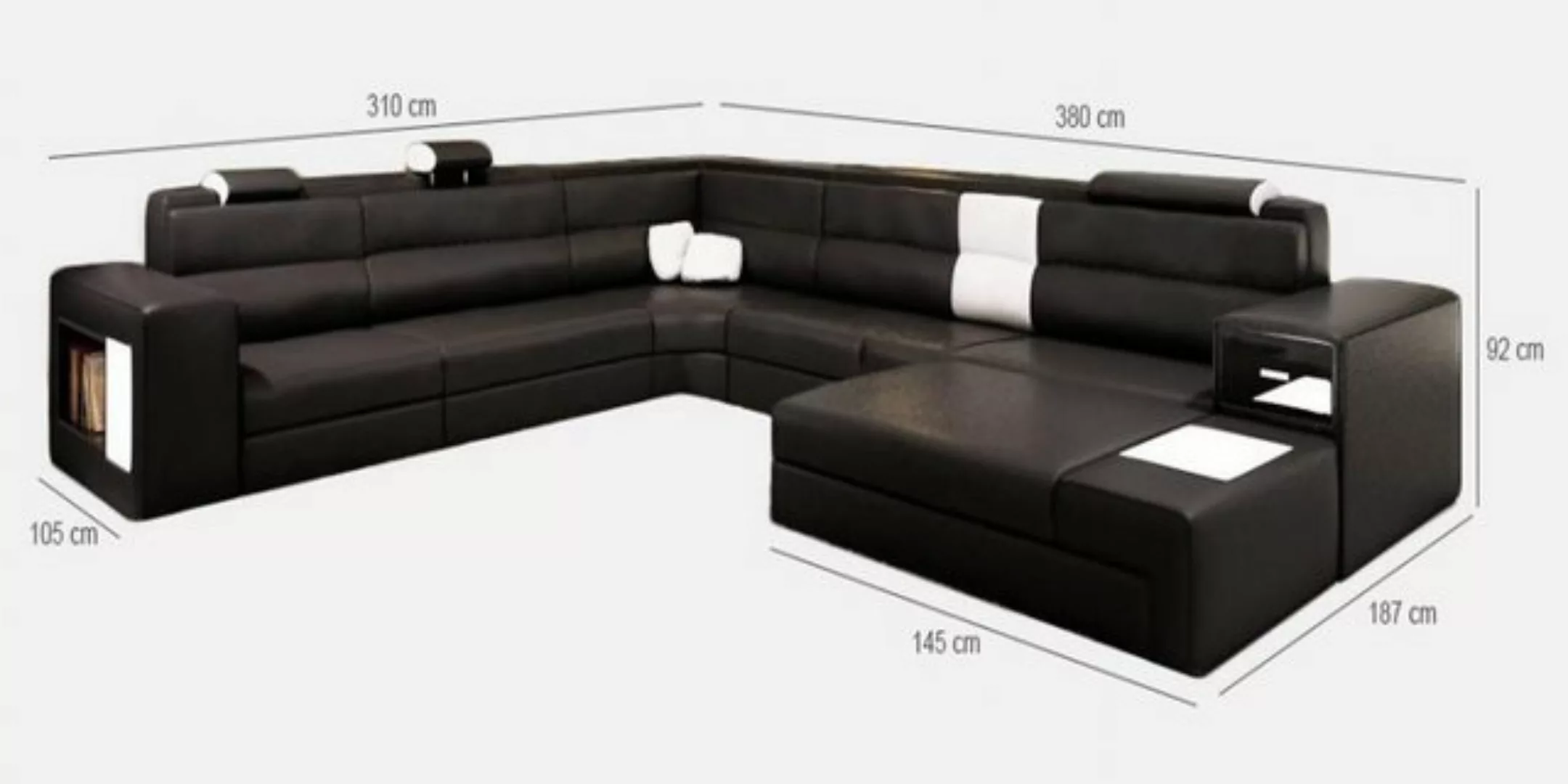 Xlmoebel Ecksofa Wohnlandschaft Landau in Weiß - Ecksofa mit elegantem Desi günstig online kaufen