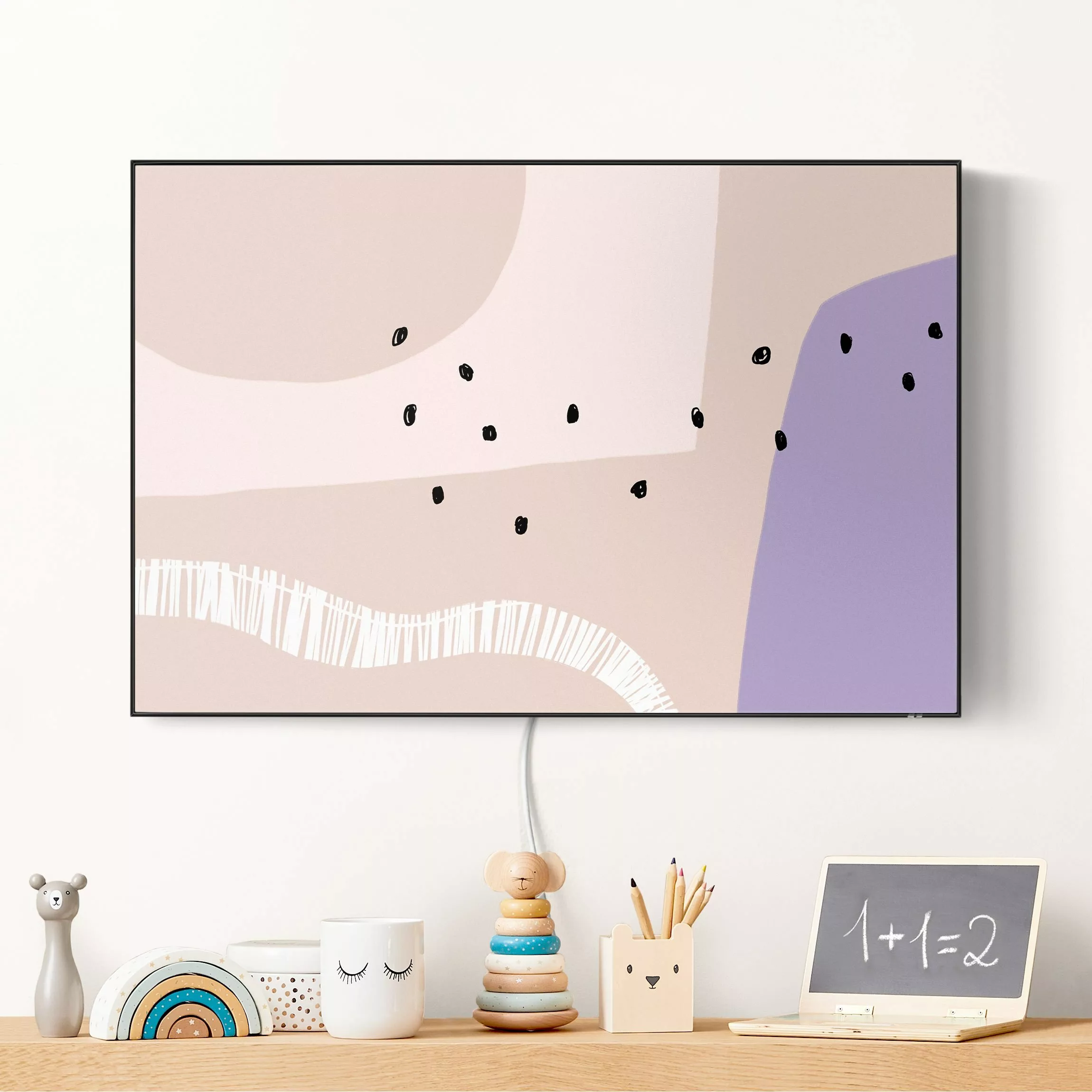 LED-Wechselbild Collage in Pastel mit schwarzen Punkten günstig online kaufen