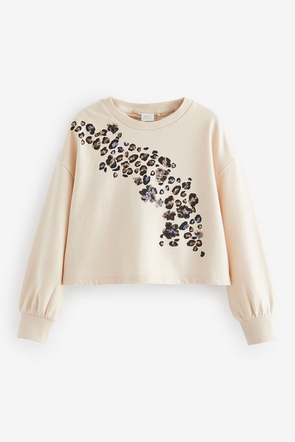 Next Langarmshirt Sweatshirt mit Leoparden-Print und Pailletten (1-tlg) günstig online kaufen