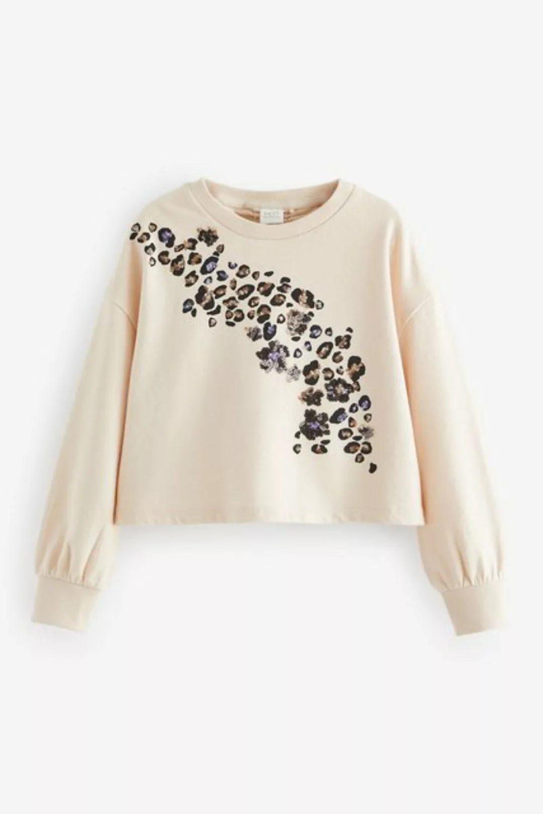 Next Langarmshirt Sweatshirt mit Leoparden-Print und Pailletten (1-tlg) günstig online kaufen